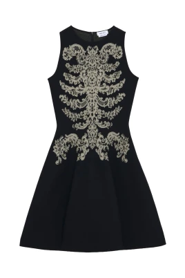 Lace Ribcage Jacquard Mini Dress