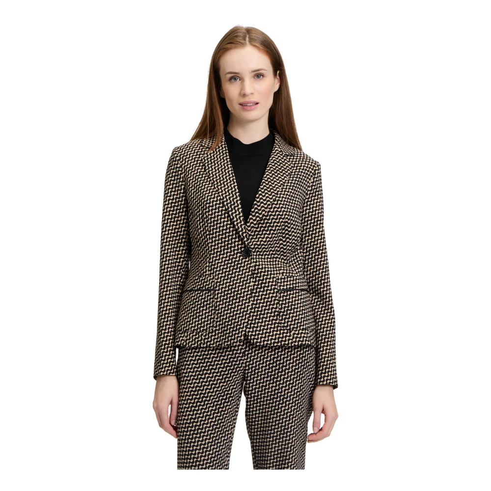 Betty Barclay Grafische Blazer met Elegante Reverskraag Brown Dames