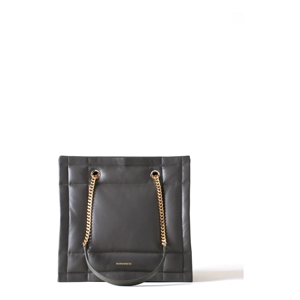 Borbonese Geometrische Reverse Tote Gewatteerde Schoudertas Gray Dames