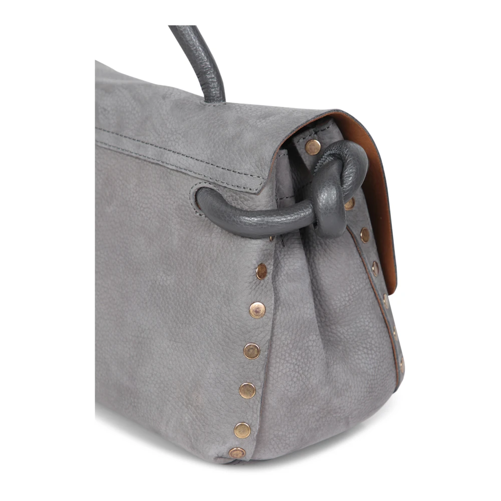 Zanellato Grijze Suède Tas met Gouden Details Gray Dames