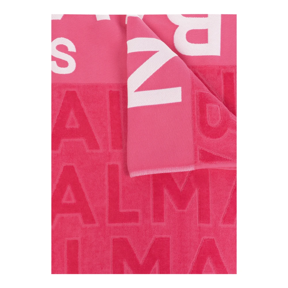 Balmain Strandhanddoek met logo Pink Heren