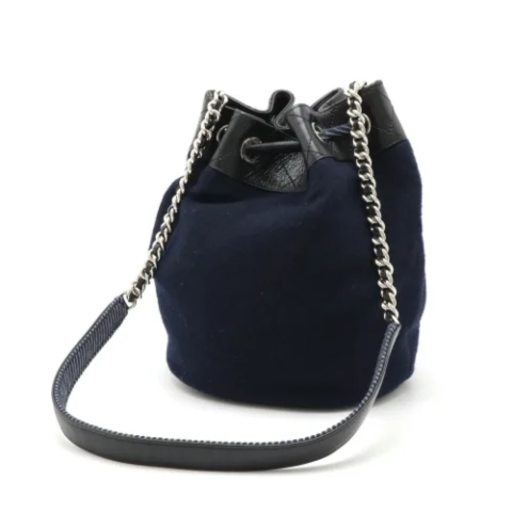 Chanel Vintage Pre-owned Wool shoulder-bags Blue Dames