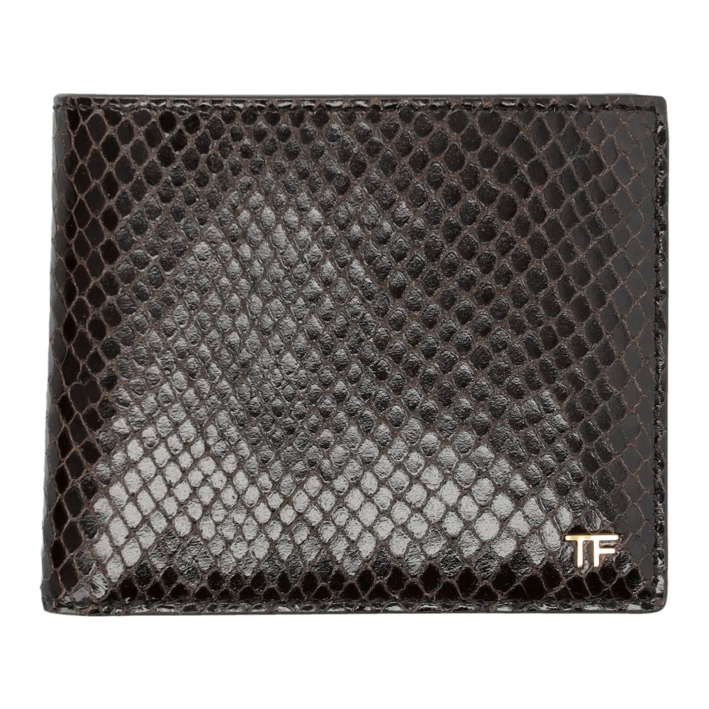 Tom Ford Python Classic Bifold Portemonnee Ebony Brown Heren