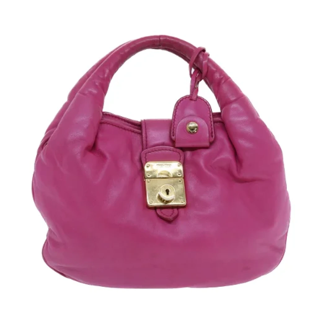 Miu Pre-owned Leather handbags Pink Dames
