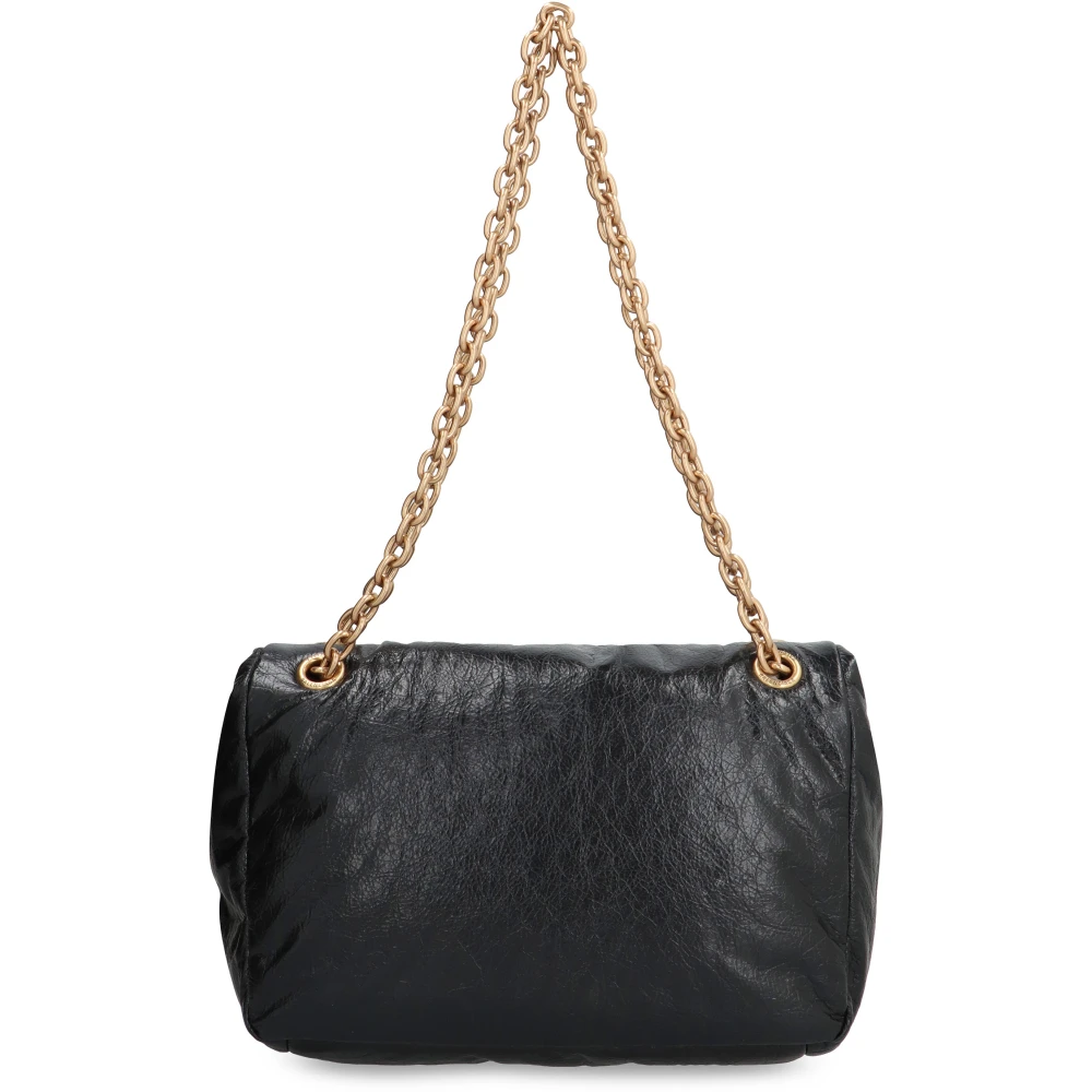 Balenciaga Leren schoudertas met kettingriem Black Dames