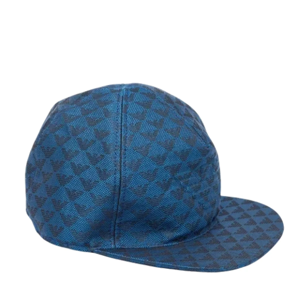 Armani Pre-owned Canvas hats Blue Heren