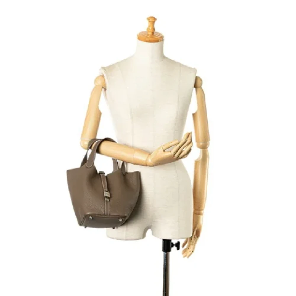 Hermès Vintage Pre-owned Leather hermes-bags Gray Dames