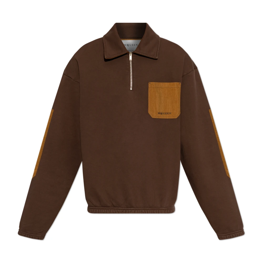 Alexander mcqueen Sweatshirt met kraag Brown Heren