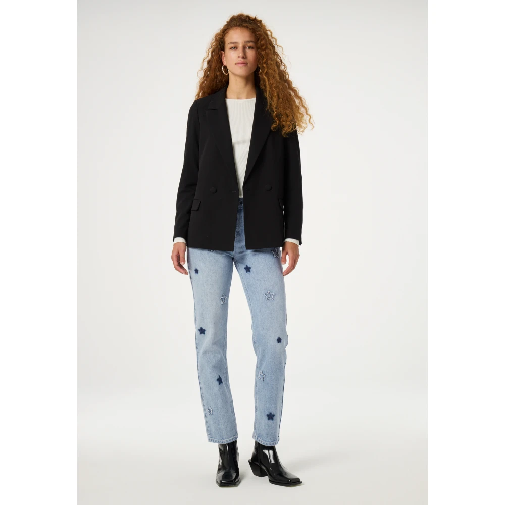 Fabienne Chapot Zwarte Blazer met Hart Knopen Black Dames
