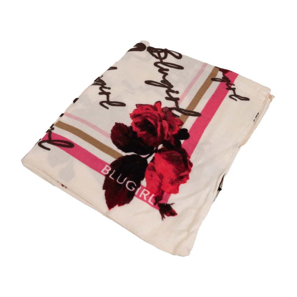 Blugirl Bloemenletters Viscose en Wol Sjaal Multicolor Dames