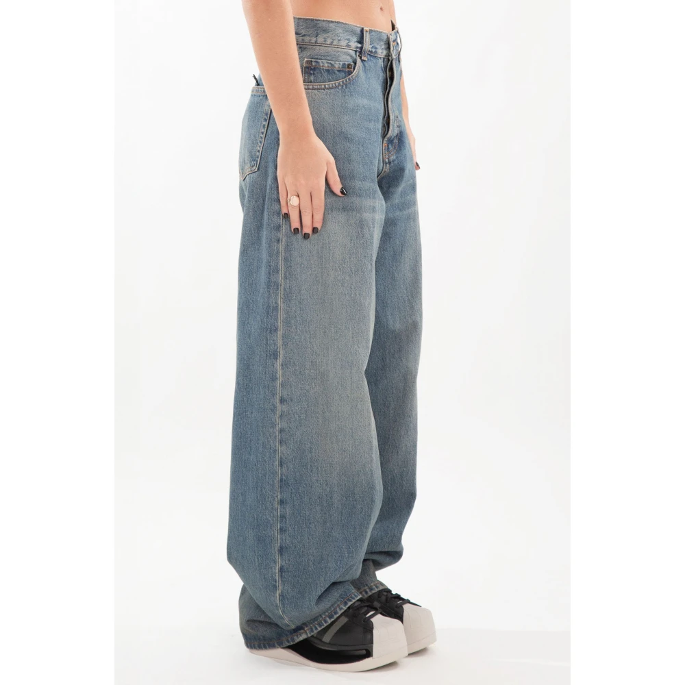 Haikure Oil Wash Loose Jeans Blue Dames