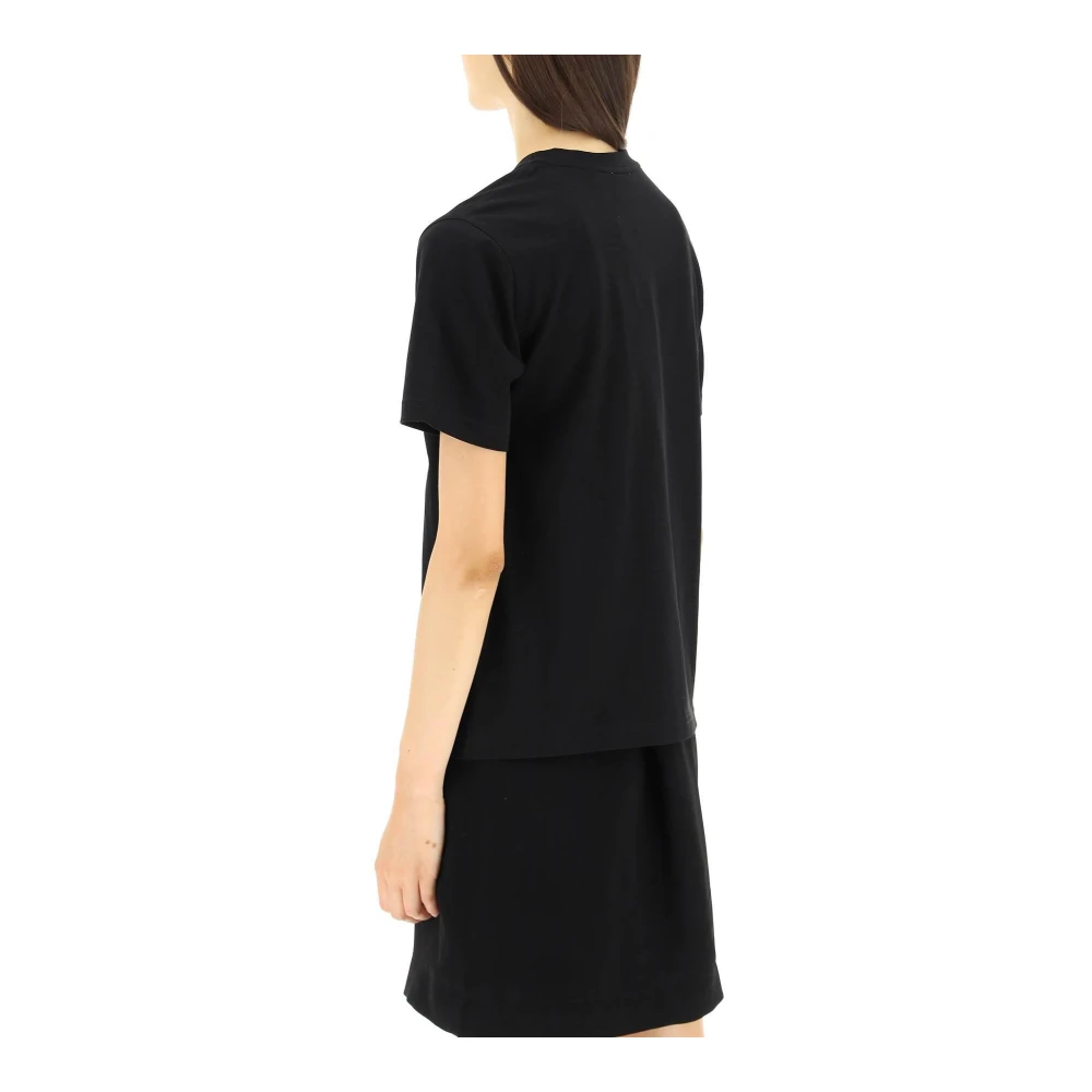 Burberry Logo Print Biologisch Katoenen T-Shirt Black Dames