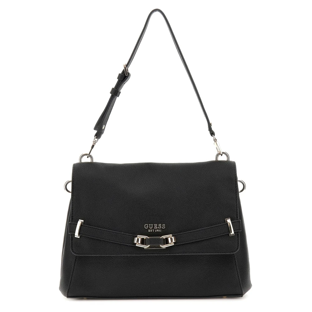 Guess Stijlvolle Schoudertas met Flap Black Dames