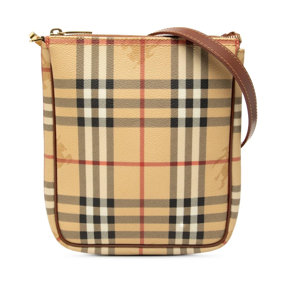 Burberry Vintage Women's Brown Pre-Owned Plaid Pattern Shoulder Bag