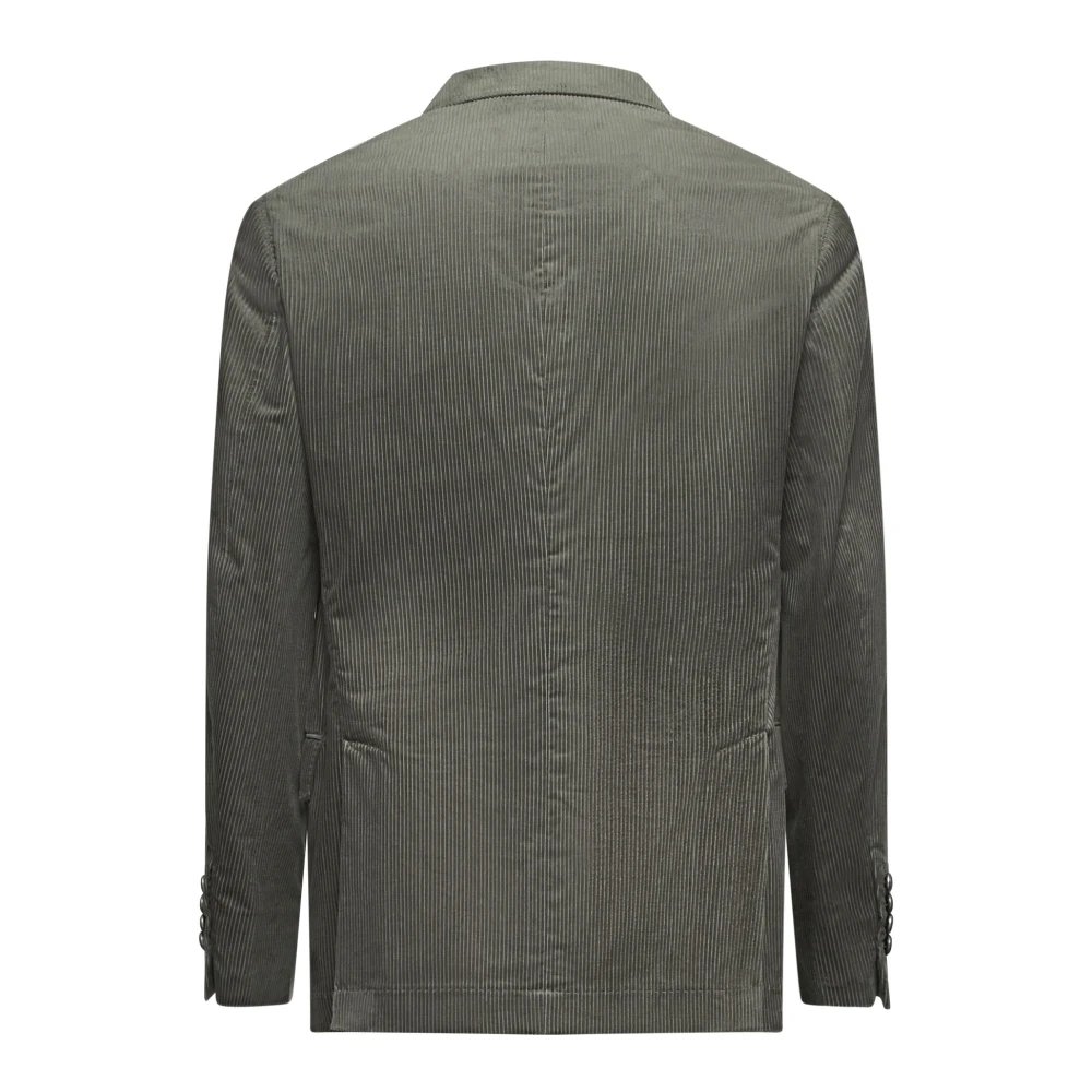 BRUNELLO CUCINELLI Groene Corduroy Peak Lapel Blazer Green Heren