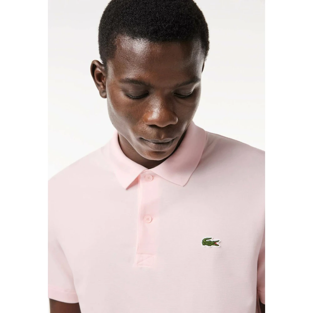 Lacoste Katoenen Polo Shirt met Iconisch Logo Pink Heren