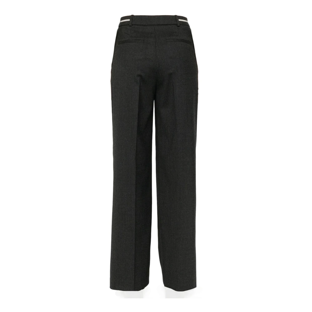 PESERICO Donkergrijze wollen flanellen broek Gray Dames