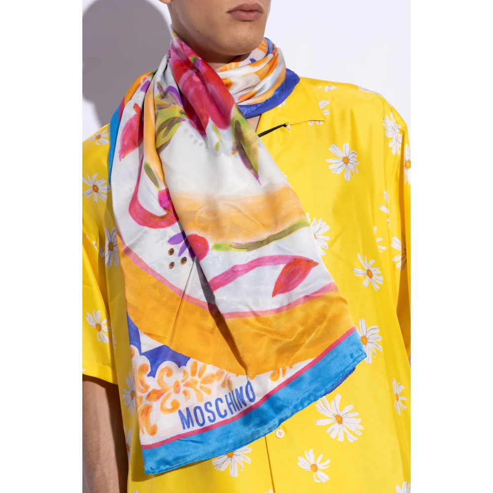 Moschino Zijden sjaal met print Multicolor Unisex