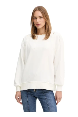 Jersey sweatshirt med utskärningar