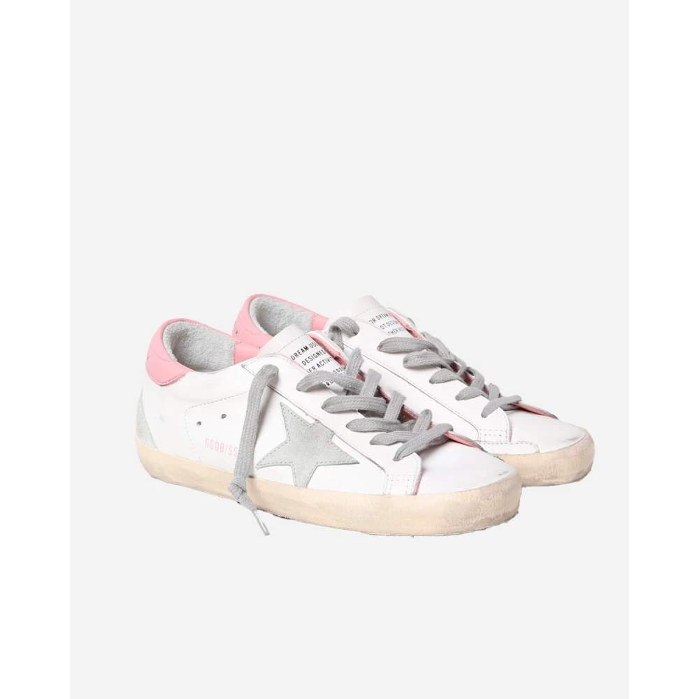 Golden Goose Super-Star Leren Sneakers met Versleten Effect White Dames