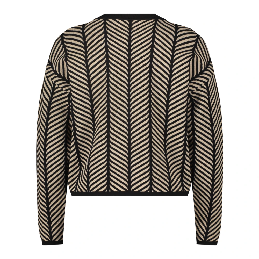 Betty & Co Jacquard Gebreide Trui Black Dames