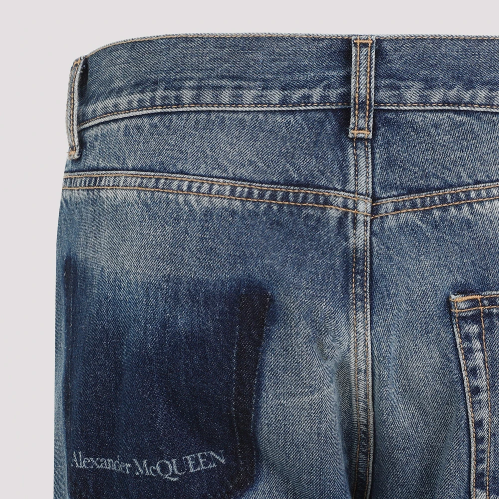alexander mcqueen Blauw Gewassen Denim Jeans Blue Heren