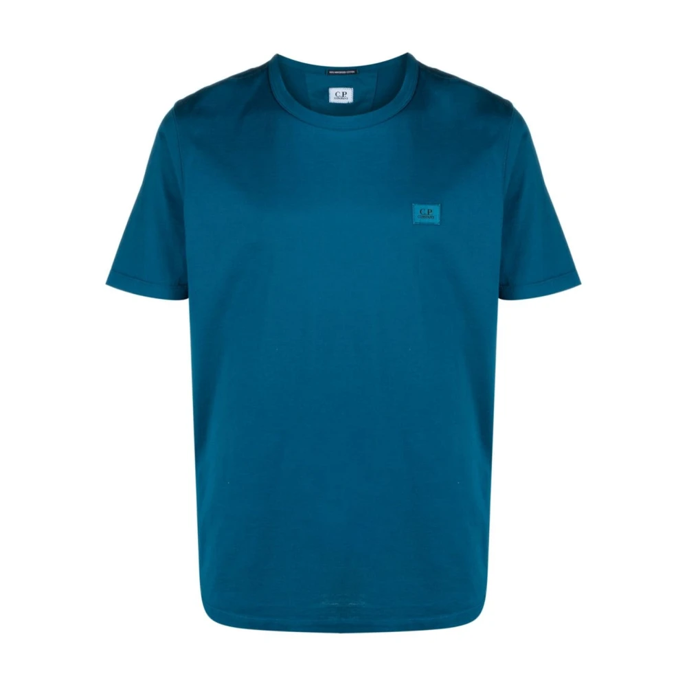 C.P. Company Blauw Logo Katoenen T-shirt Blue Heren