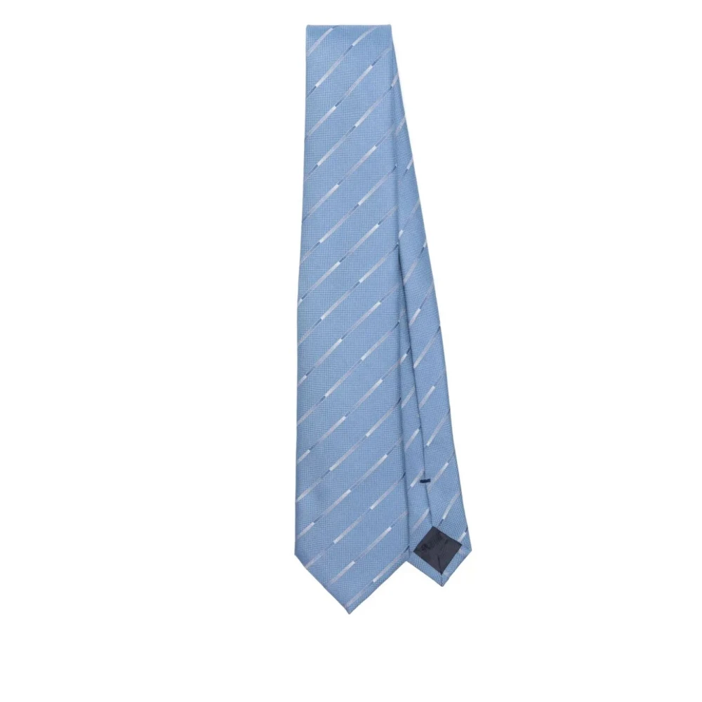 Emporio Armani Elegante Zijden Stropdas voor Mannen Blue Heren