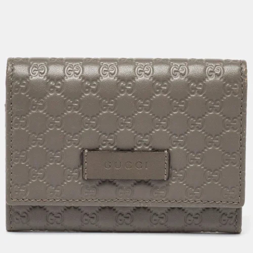 Gucci Vintage Pre-owned Leather wallets Gray Dames