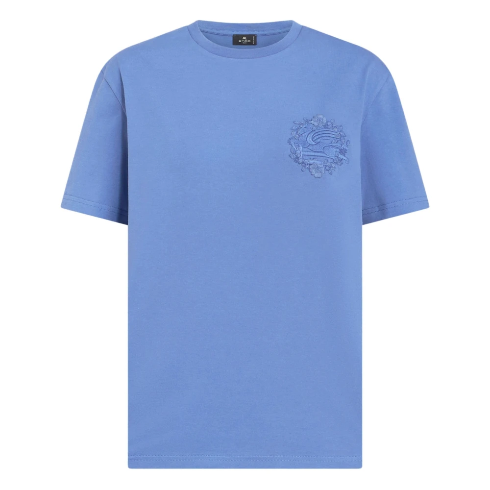 ETRO Casual Blauw Kortemouw T-shirt Blue Dames