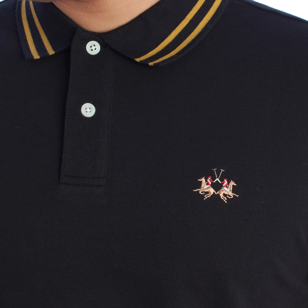 LA MARTINA Heren polo met korte mouwen Black Heren