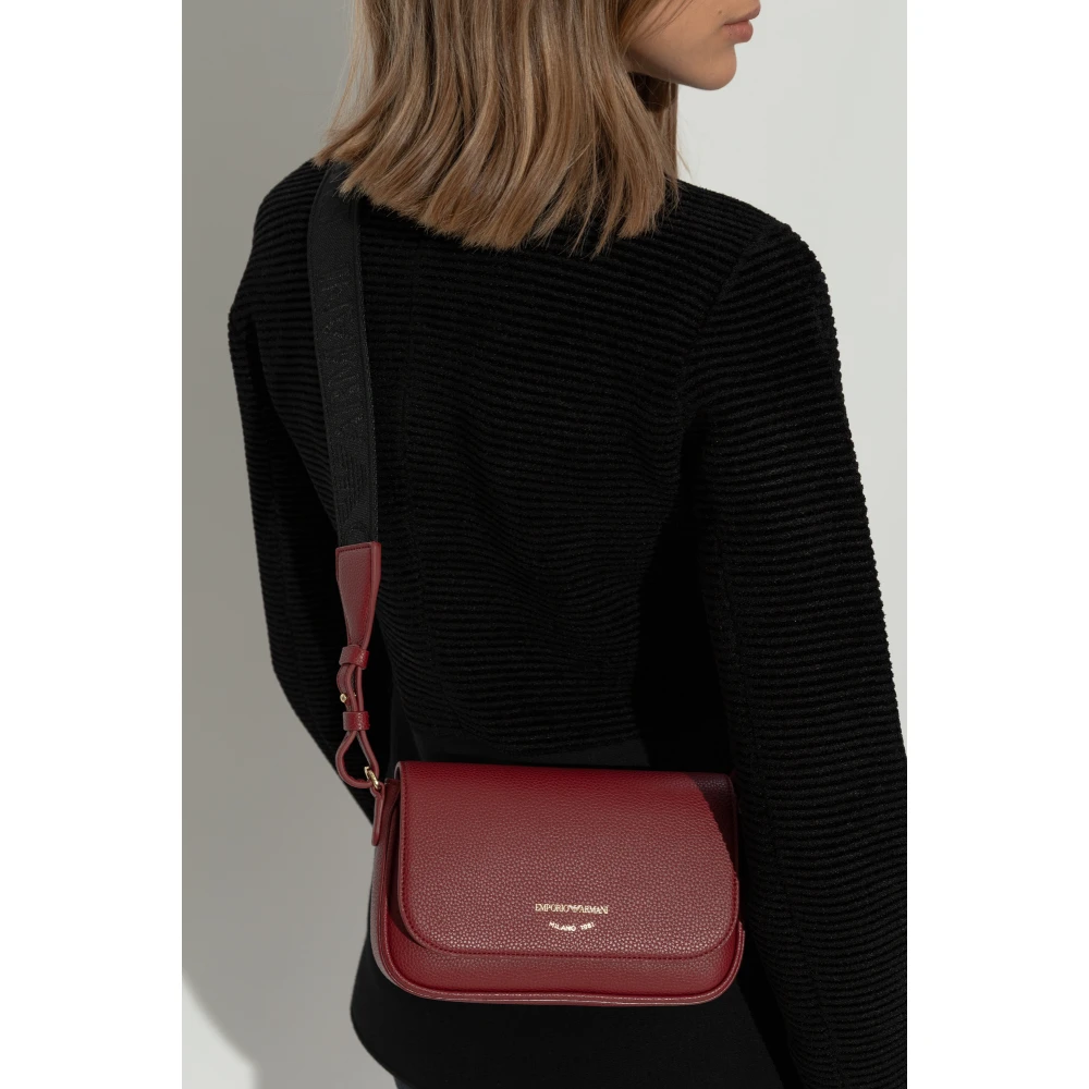 Emporio Armani Schoudertas met bedrukt logo Red Dames