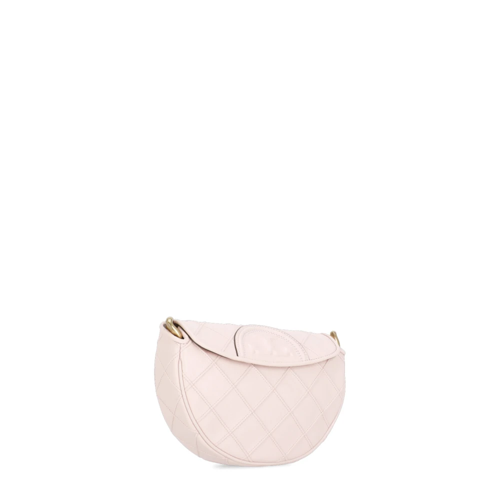 TORY BURCH Roze Leren Schoudertas met Diamantpatroon Pink Dames