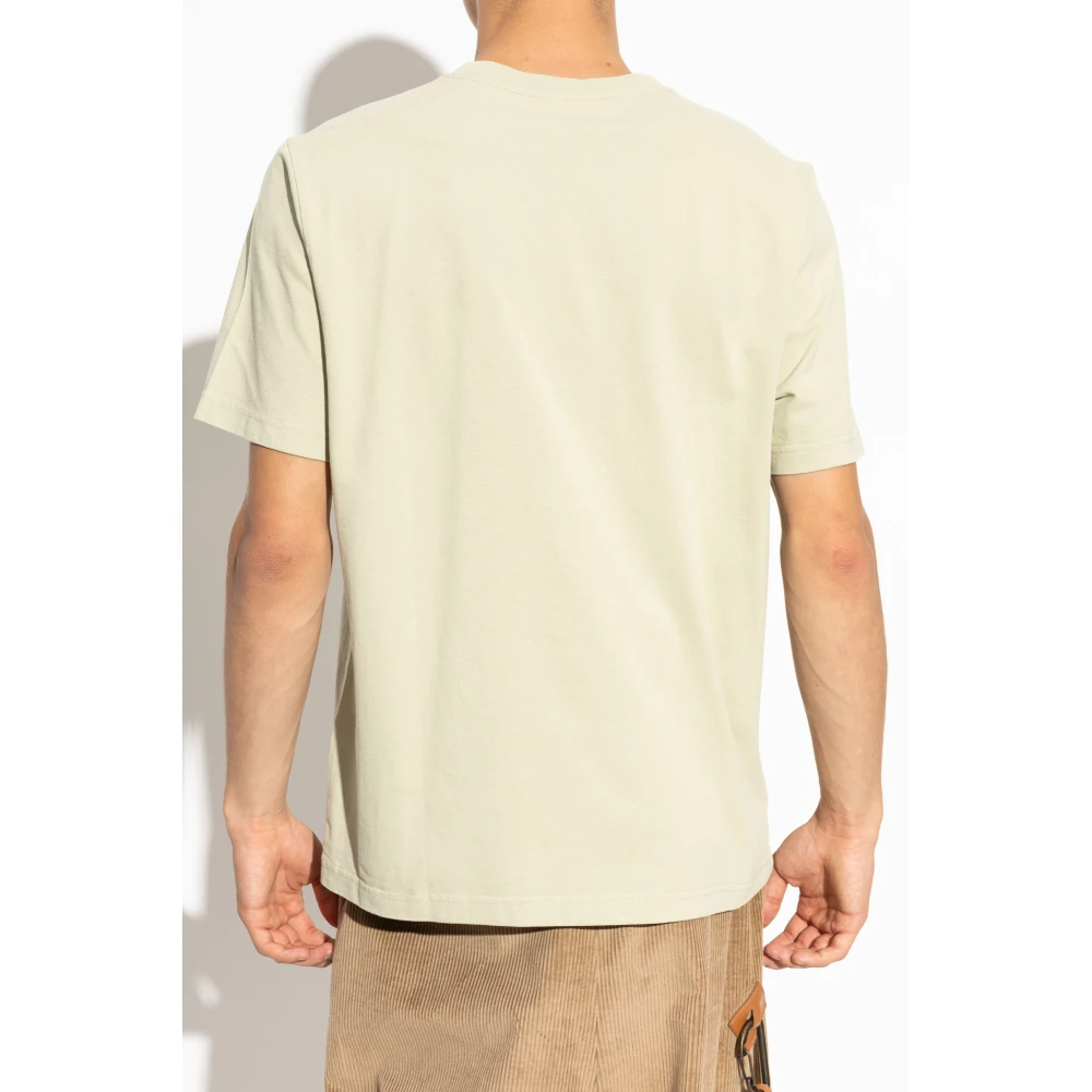 Maison Kitsuné T-shirt met logopatch Beige Heren