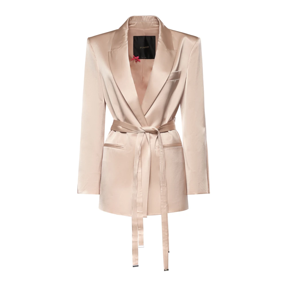 Pinko Women's Beige Rapa Blazer - Blazers - L - Jackets