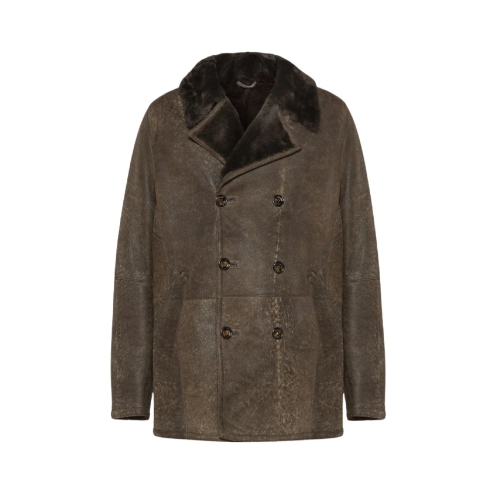 Gimo's Zachte Suède Shearling Jas Green Heren