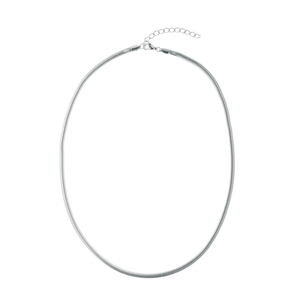 Snake Chain Necklace Thin Silver 60 CM