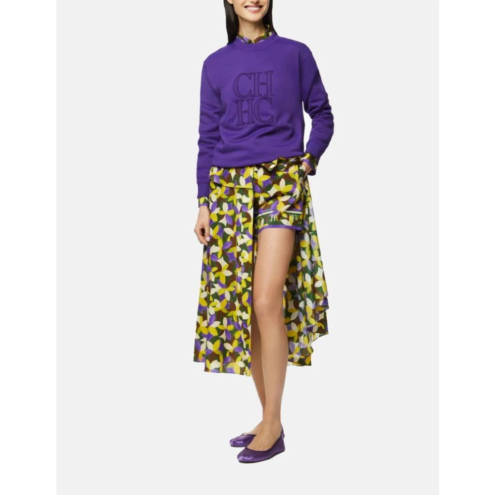 Carolina Herrera Zijden Rok met Jasmine Print Multicolor Dames