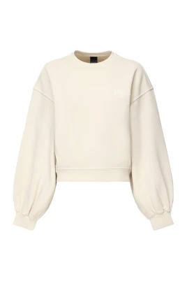Beige Bomullströja, Avslappnad Passform, Långa ärmar