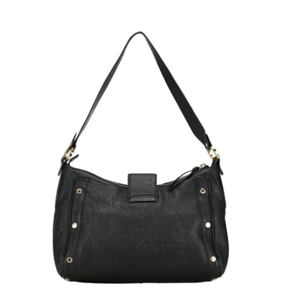 Bvlgari Vintage Pre-owned Leather shoulder-bags Black Dames