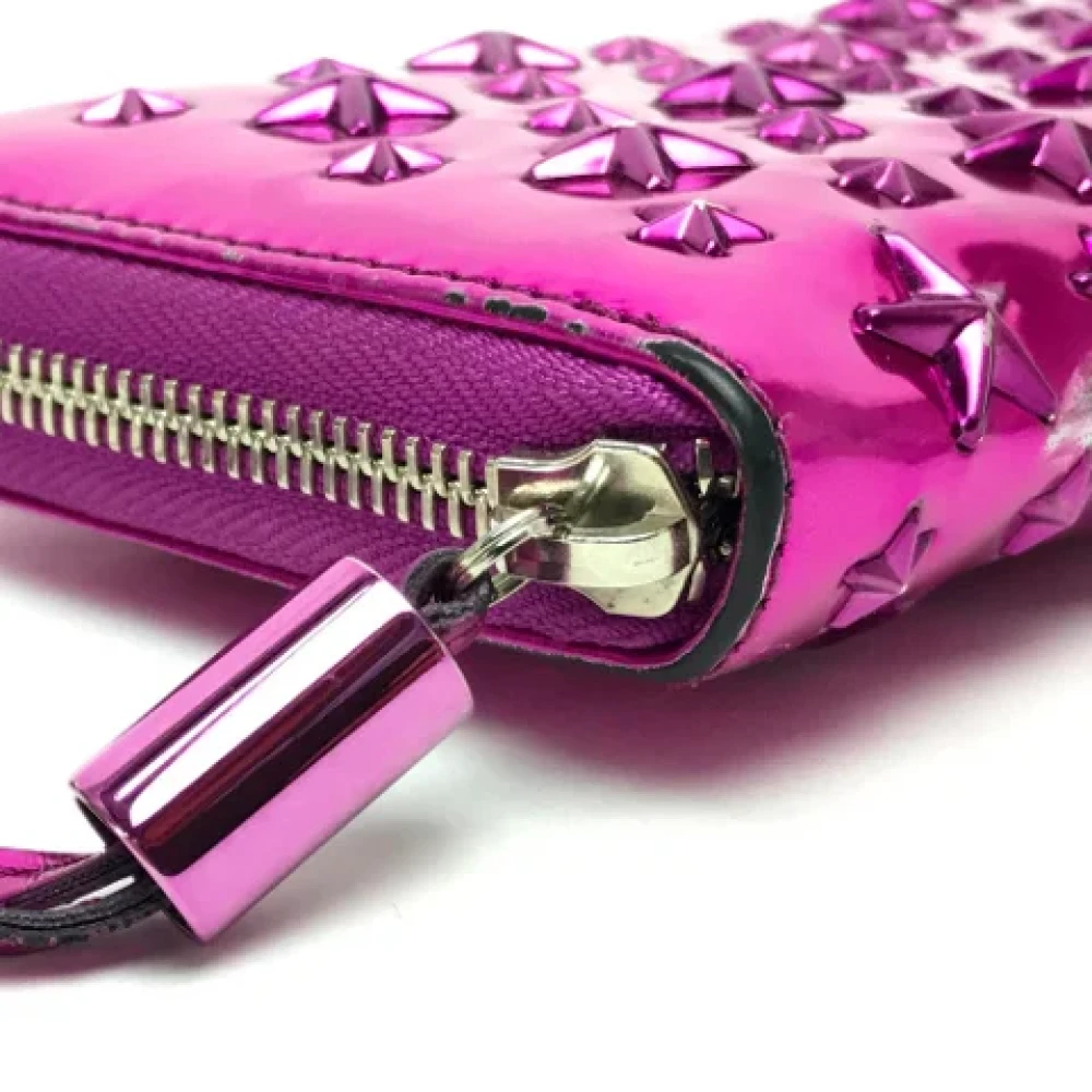 Jimmy Choo Pre-owned Leather wallets Purple Dames