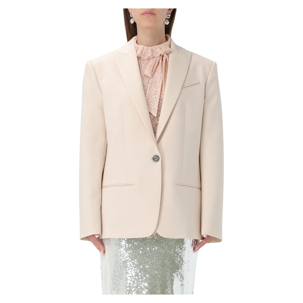 Philosophy Di Lorenzo Serafini Women's Beige Tropical Wool Stretch Jacket