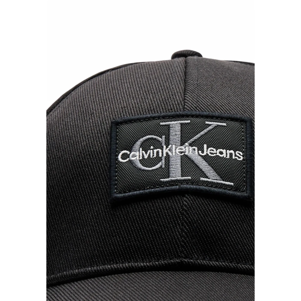 Calvin Klein Jeans Zwarte Polyesterjas met Gesp Sluiting Black Heren