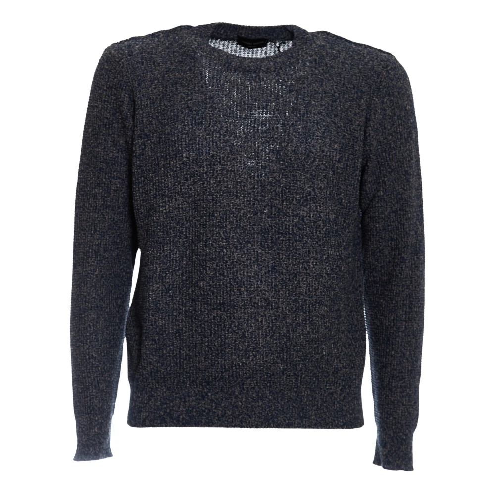 Roberto Collina Blauw-Beige Mouliné Sweater Gebreide kleding Gray Heren