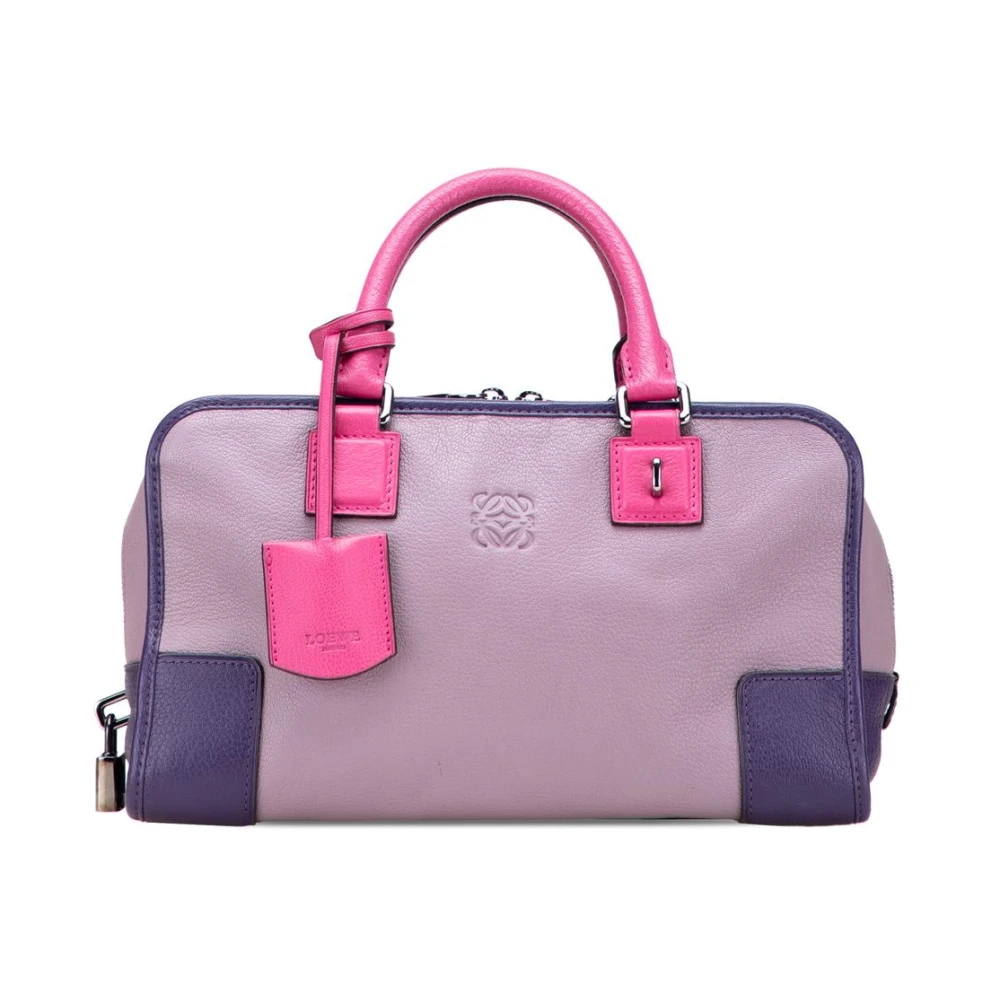 Loewe Pre-Owned Women's Purple Pre-Owned Leather Top Handle Bag