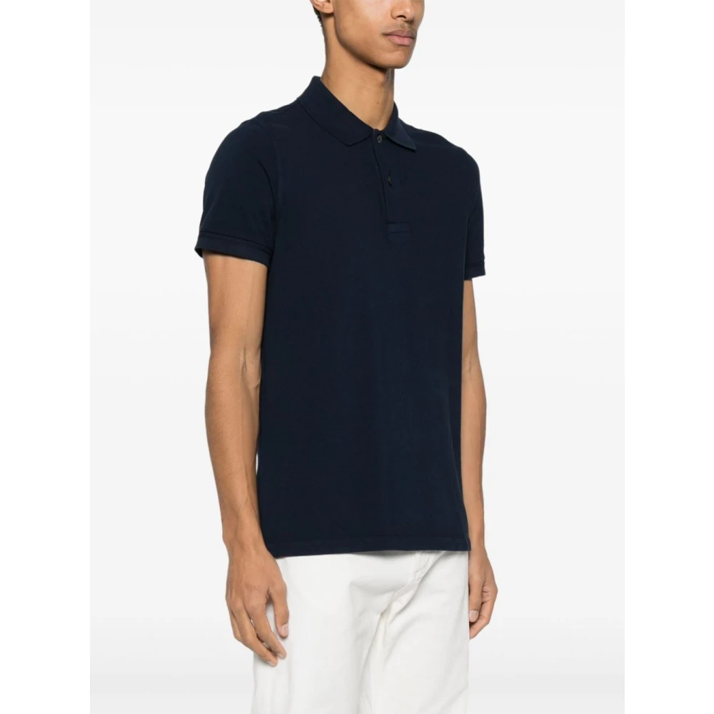 Tom Ford Blauw Poloshirt Geborduurd Logo Blue Heren
