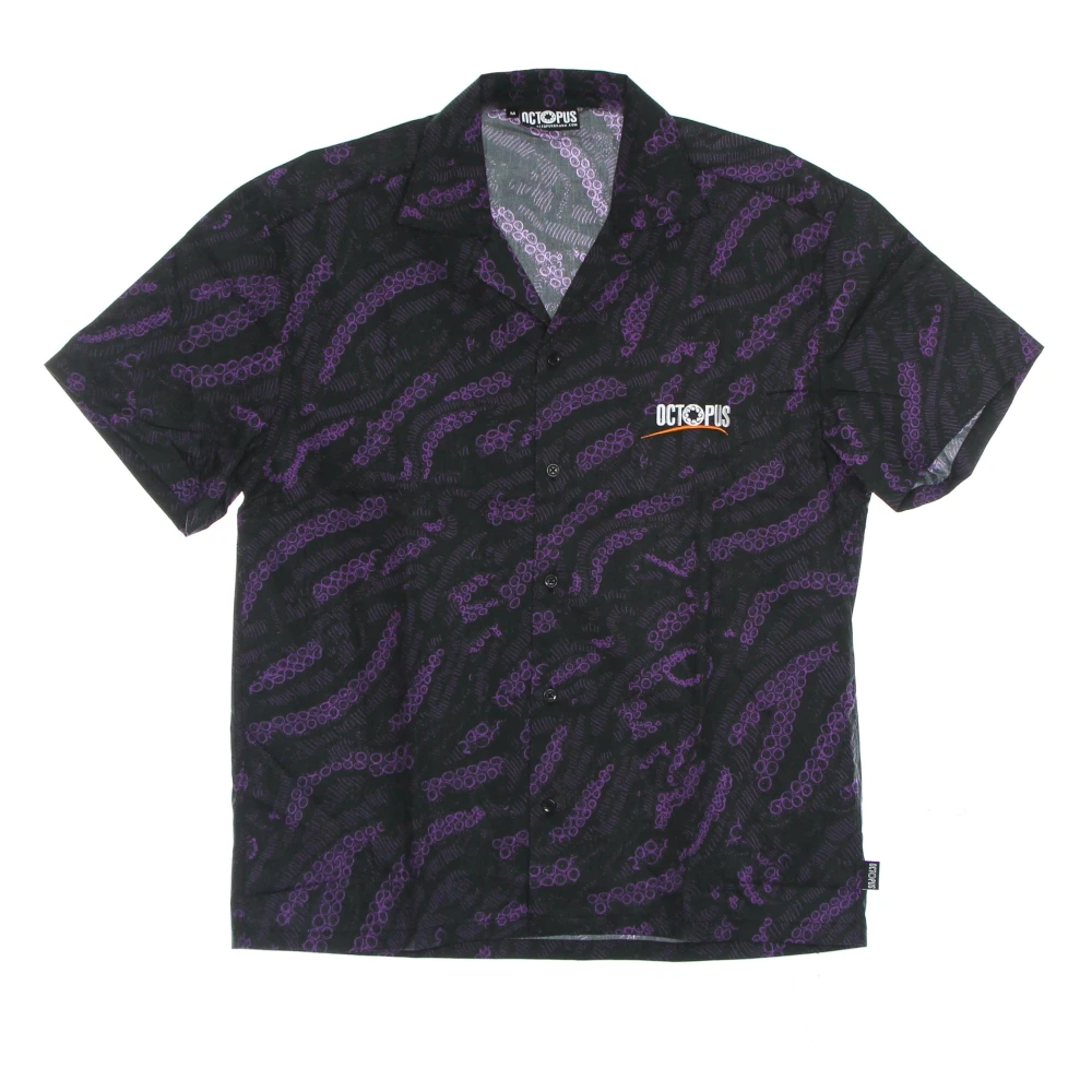 Octopus Sci-fi Zwart Shirt Korte Mouw Black Heren