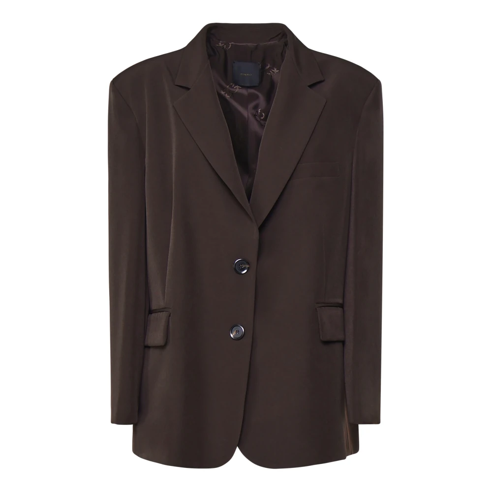 Pinko Chocoladebruine Jas Met Revers Brown Dames