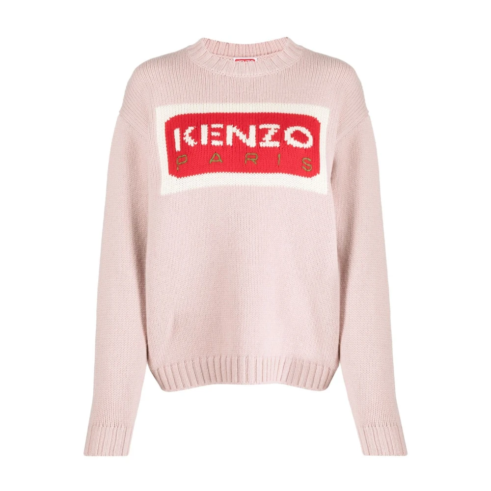 Kenzo Logo Tröja i Faded Pink Pink, Dam