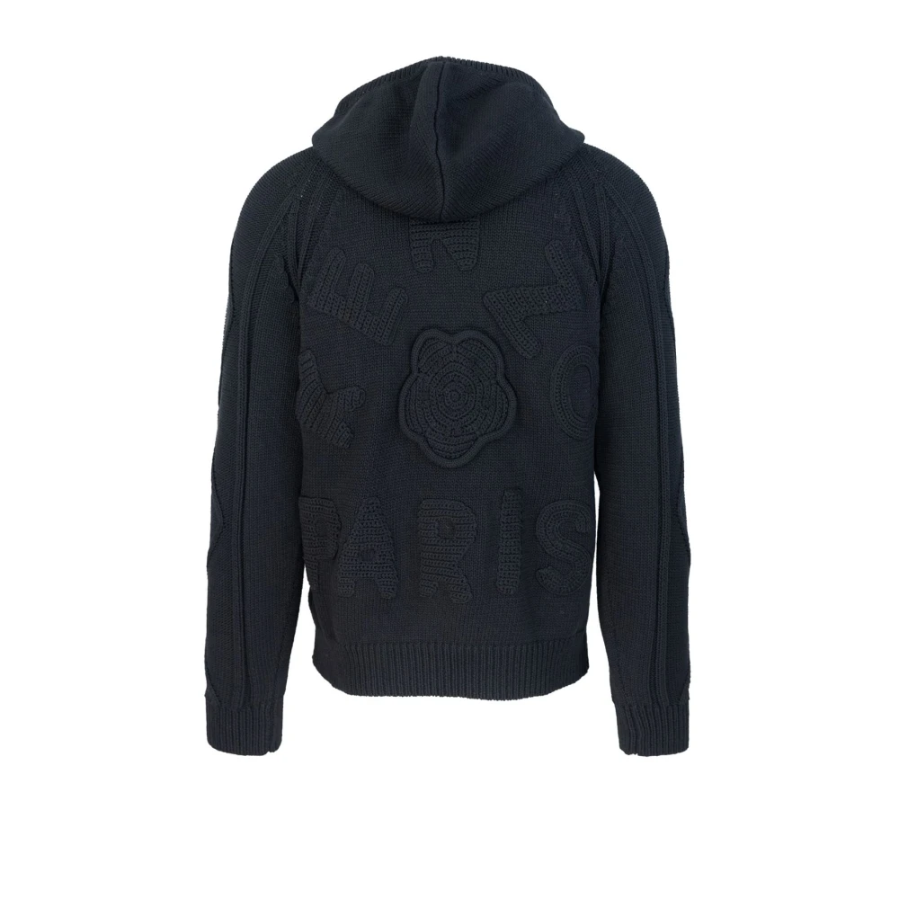 Kenzo Handgeborduurde Sweater Raglan Ronde Hals Black Heren